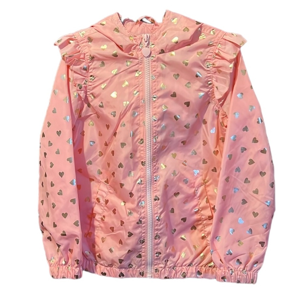 Victory Heart Pink Hooded Jacket with Gold Heart Details